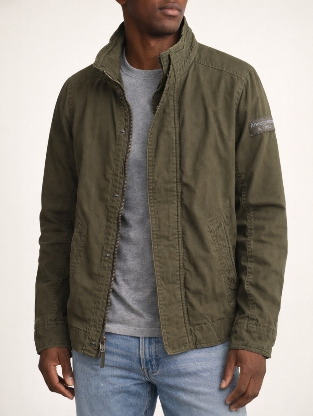 Abercrombie & Fitch Olive Utility Jacket Quilted Lined Y2K Military M